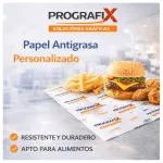Papel antigrasa personalizado para restaurantes.