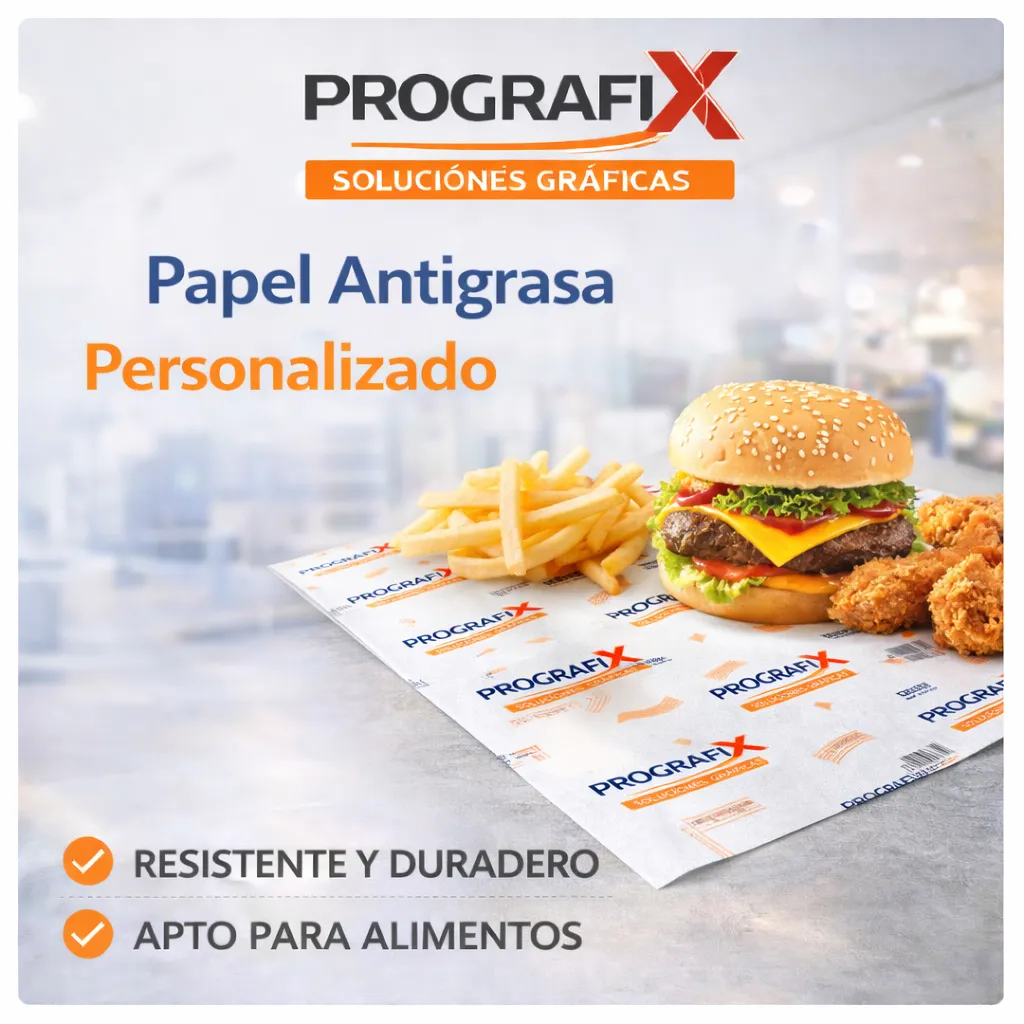 Papel antigrasa personalizado para restaurantes.