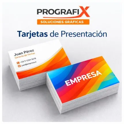 Tarjetas de presentación personalizadas impresas por Prografix en Concepción.