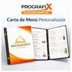 Carta de menú personalizada para restaurantes impresa por Prografix.