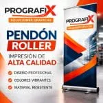Pendón roller publicitario personalizado impreso por Prografix.