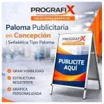 Paloma publicitaria para señalización comercial.