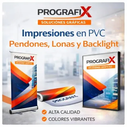 Impresión en PVC para pendones y lonas publicitarias.