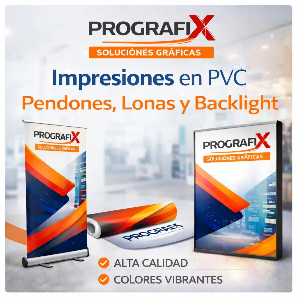 Impresión en PVC para pendones y lonas publicitarias.