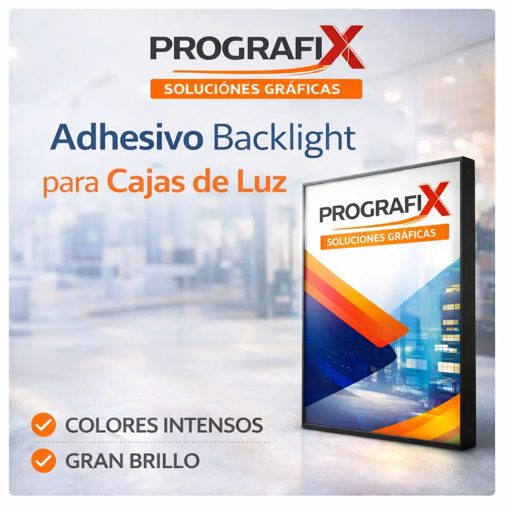 Adhesivo backlight para letreros luminosos.