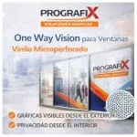 Vinilo microperforado One Way Vision para publicidad en ventanas.