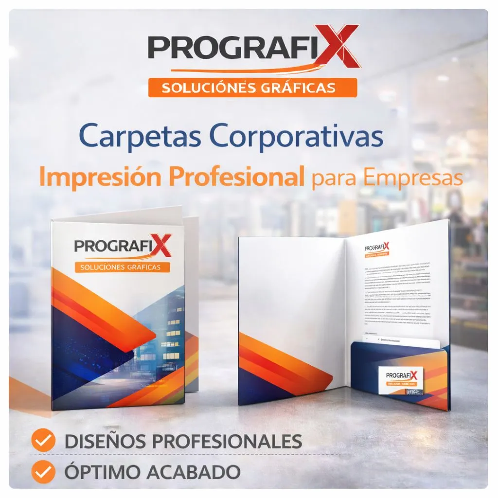 Carpetas corporativas personalizadas impresas por Prografix.