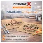 Individuales de papel kraft personalizados.