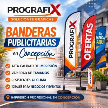 Banderas publicitarias promocionales personalizadas.