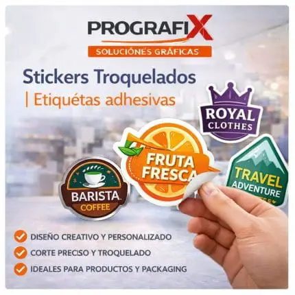 Stickers troquelados personalizados.