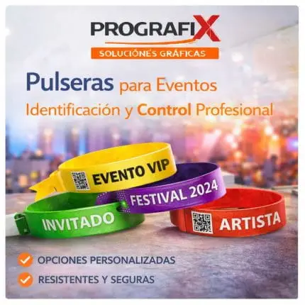Pulseras de identificación para eventos.