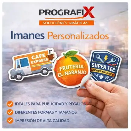 Imanes publicitarios personalizados.