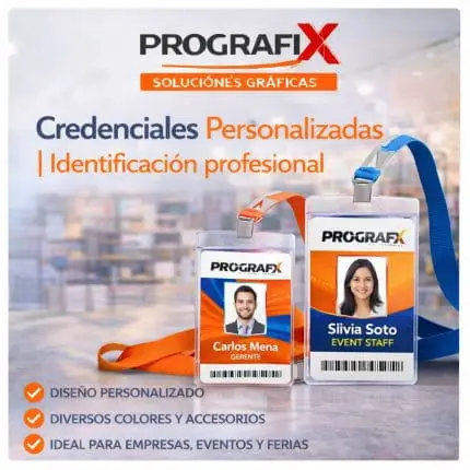 Credenciales personalizadas de identificación.