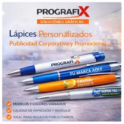 Lápices promocionales personalizados con logo.