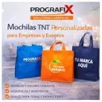 Mochilas TNT promocionales personalizadas.