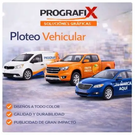 Ploteo vehicular publicitario para autos, camionetas y empresas realizado por Prografix.