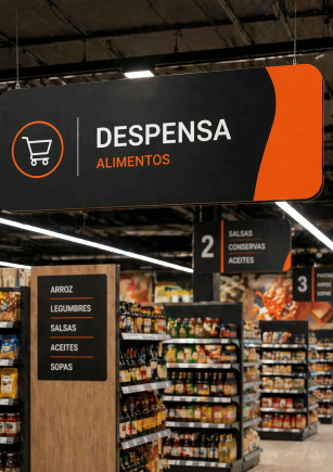 Señalética retail y material POP para salas de venta