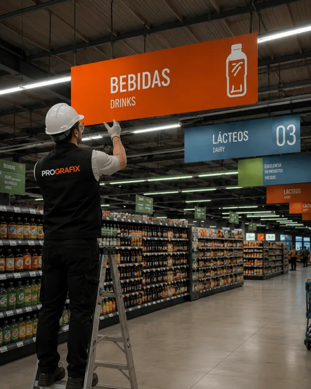 Detalle de sistema MQH y SQH para señalización comercial